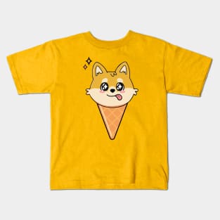 Kawaii Ice Cream Corgi Kids T-Shirt